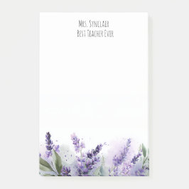 Bloco De Notas Personalized Lavender Flowers Teacher Appreciation