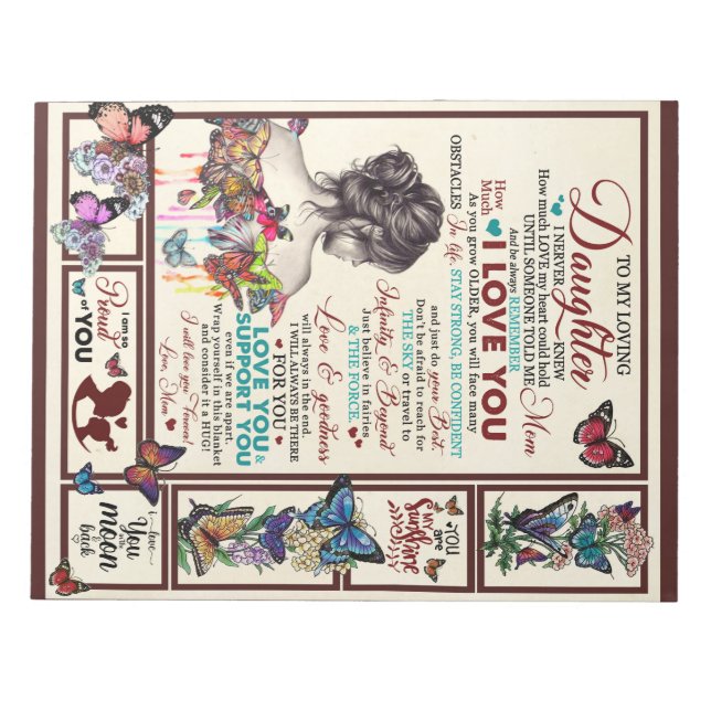 Bloco De Notas Personalized Letter To My Loving Daughter (Frente)