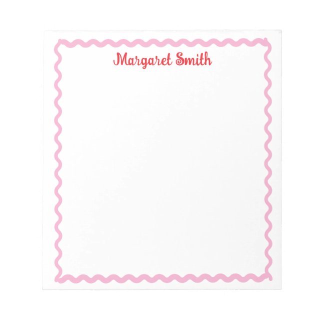 Bloco De Notas Personalized Monogram Notepads with Scallop Border (Frente)