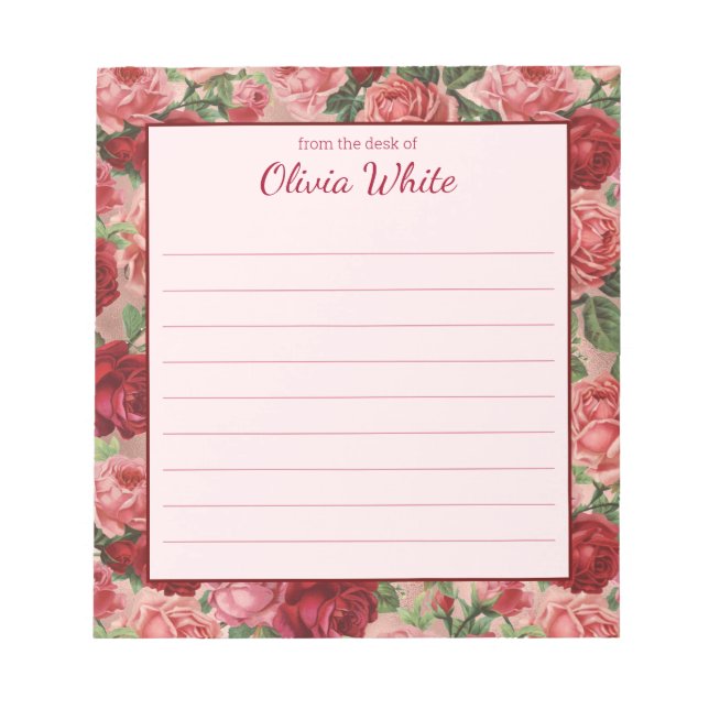 Bloco De Notas Personalized Name | From The Desk Of Notepad (Frente)