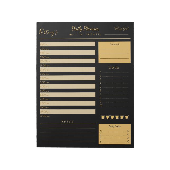 Bloco De Notas Personalized Name minimal daily planner Notepad (Invertido)