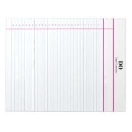 Bloco De Notas Personalized Name Monogram Numbered List Notepad