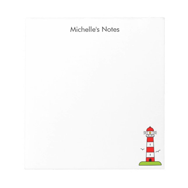 Bloco De Notas Personalized nautical lighthouse writing notepads (Frente)