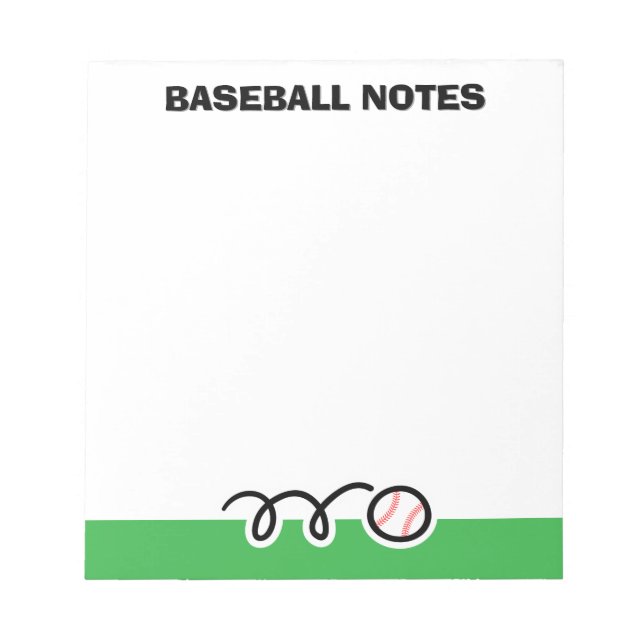 Bloco De Notas Personalized notepad with quirky baseball design (Frente)