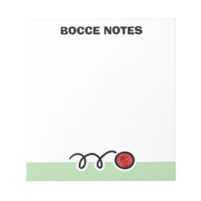 Bloco De Notas Personalized notepad with quirky bocce ball design (Frente)