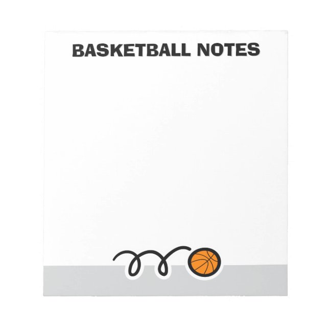 Bloco De Notas Personalized notepad with sporty basketball design (Frente)
