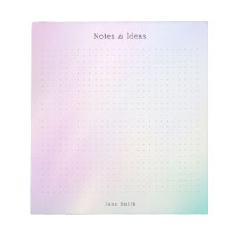 Bloco De Notas Personalized Pastel Gradient aesthetic dot Grid