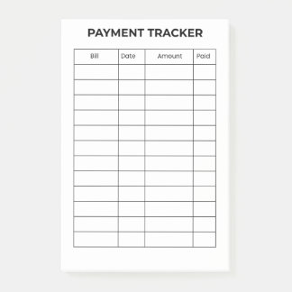 Bloco De Notas Personalized Payment Tracker 