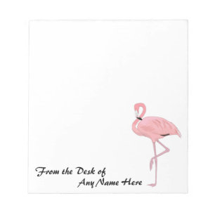 Bloco De Notas Personalized Pink Flamingo Stationery