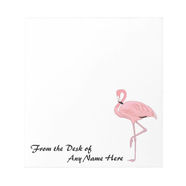 Bloco De Notas Personalized Pink Flamingo Stationery (Frente)