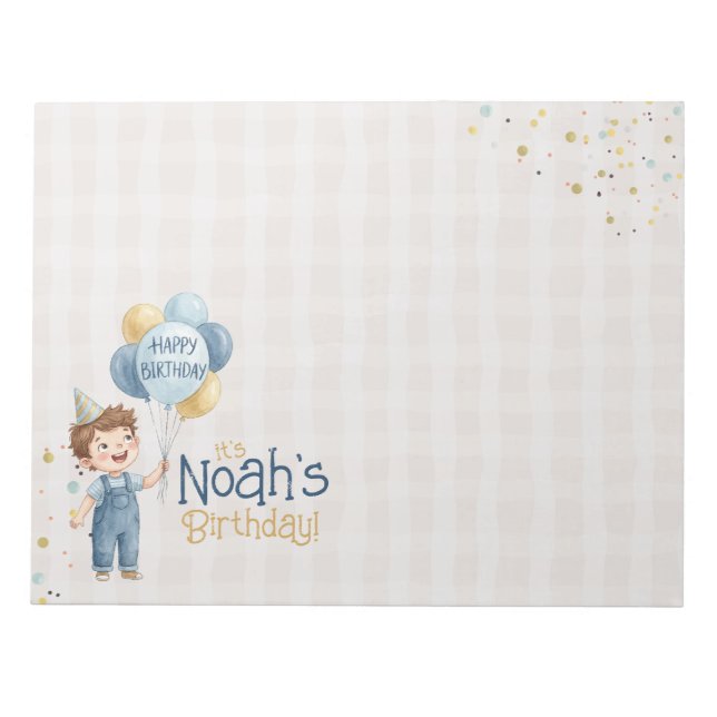 Bloco De Notas Personalized Placemat Boy Birthday Party  (Frente)