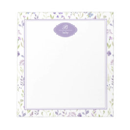 Bloco De Notas Personalized Purple Wildflower Floral