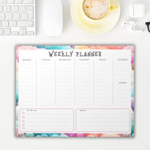 Personalized Rainbow Cloud Border, Weekly Planner