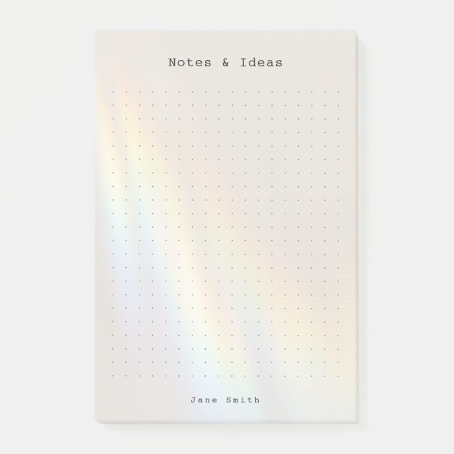 Bloco De Notas Personalized rainbow light aesthetic dot Grid  (Frente)