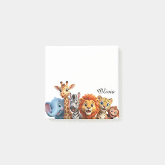 Bloco De Notas Personalized Safari Friends Jungle Sticky Notes