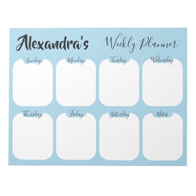 Bloco De Notas Personalized simple weekly planner notepad (Frente)