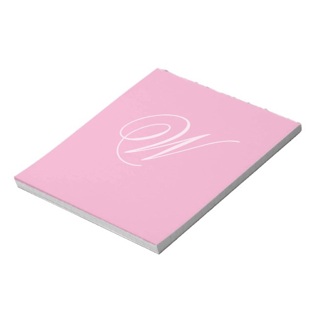 Bloco De Notas Personalized Single Custom Monogram Light Pink (Invertido)