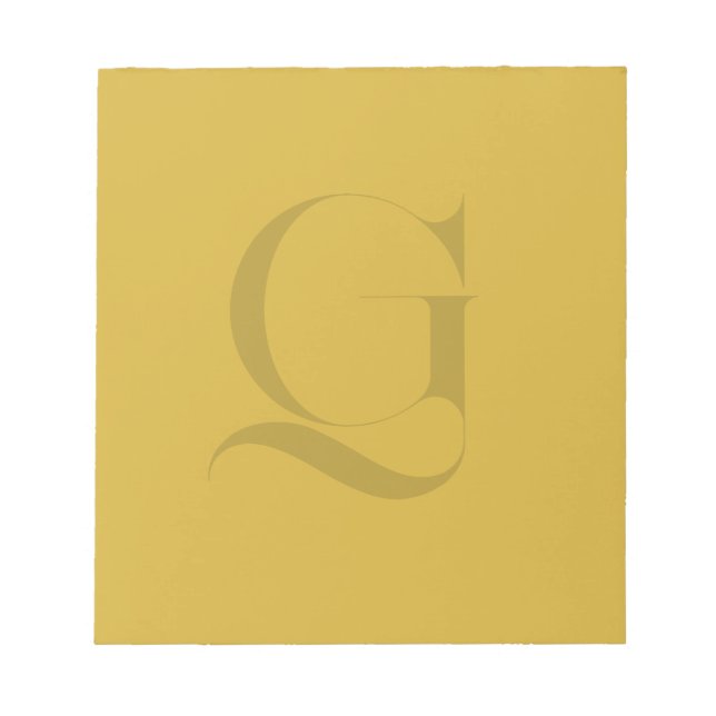 Bloco De Notas Personalized Single Custom Monogram M Gold (Frente)