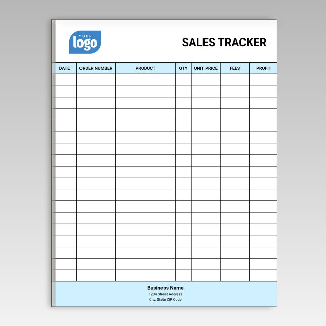Bloco De Notas Personalized Small Business Sales Tracker Notepad (Criador carregado)
