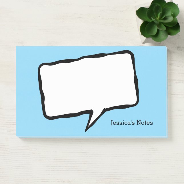 Bloco De Notas Personalized speech bubble blue Post-it® notes (Escritótio)