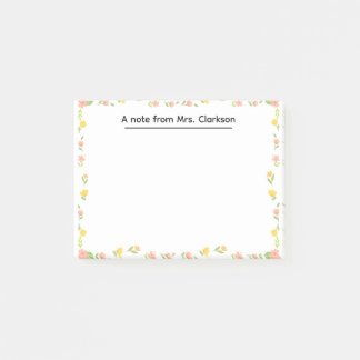 Bloco De Notas Personalized Teacher Appreciation Floral spring