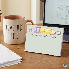 Bloco De Notas Personalized Teacher From The Desk Of Pencil & Bk