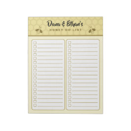 Bloco De Notas Personalized Two Column Honey Do List Notepad