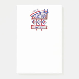 Bloco De Notas Personalized USA 250–Patriotic Retro Marquee