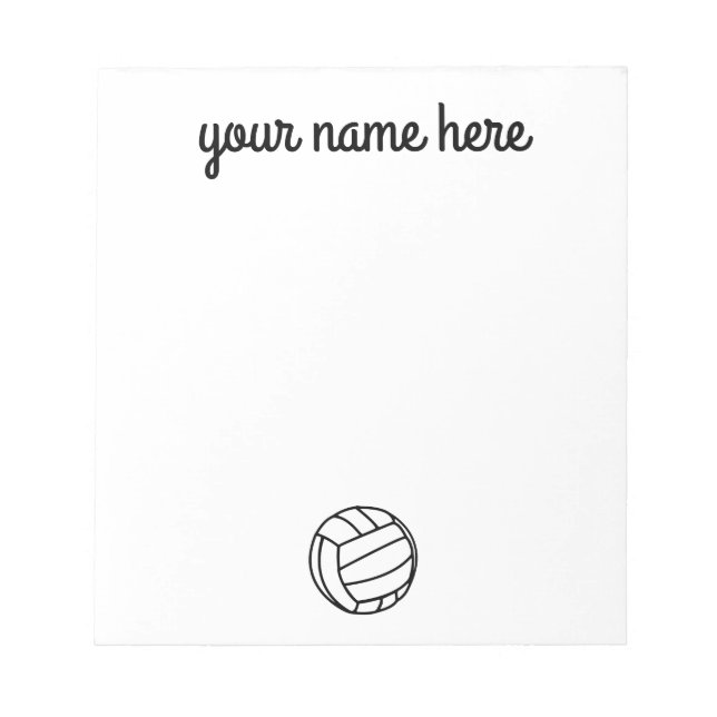 Bloco De Notas Personalized Volleyball Thank You Notepad (Frente)