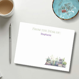 Bloco De Notas Personalized Watercolor Books and Plants