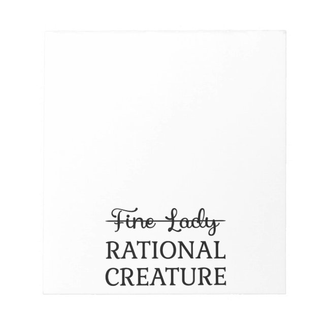 Bloco De Notas Persuasão Jane Austen - Criatura Racional I (Frente)