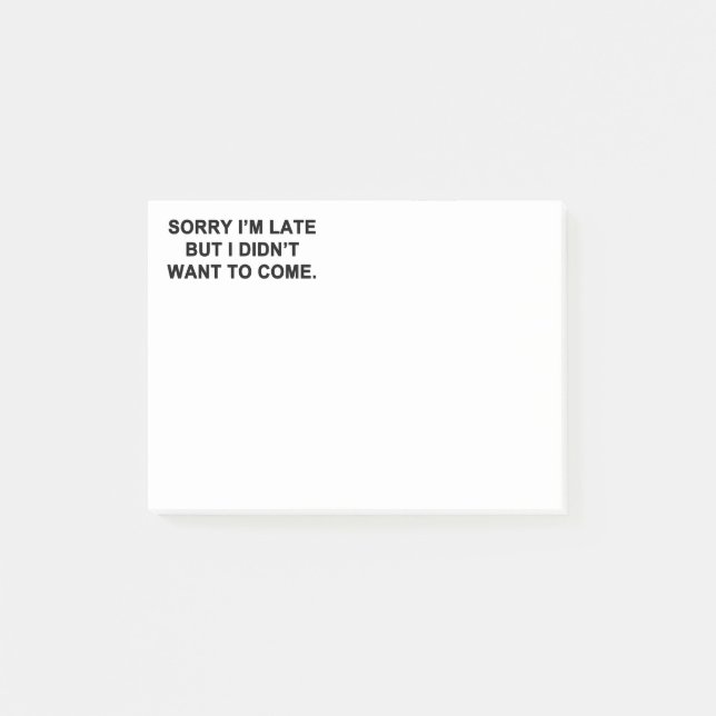 Bloco De Notas Pesaroso eu estou atrasado mas eu não quis vir (Frente)