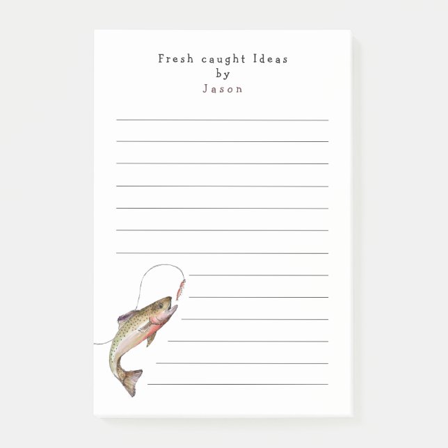 Bloco De Notas Pescador engraçado personalizado (Frente)