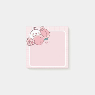 Bloco De Notas pêssego kawaii flor de pêssego Sakura bunny rosa