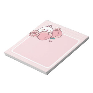 Bloco De Notas pêssego kawaii flor de pêssego Sakura bunny rosa f