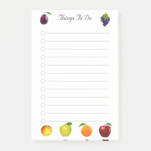 Bloco De Notas Pêssego, Maçã e Uvas Frutas Coisas Para Fazer