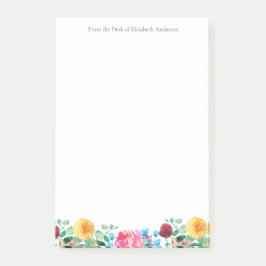 Bloco De Notas Pessoal Empresarial Floral Rosa Vermelho Azul Amar