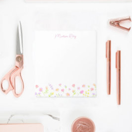 Bloco de Notas Pessoal Rosa Flor Silvestre Pastel