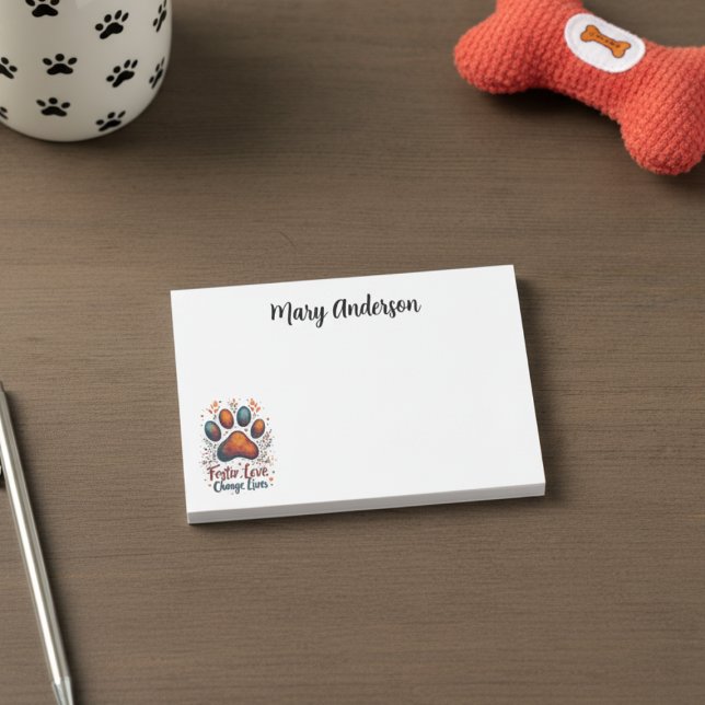 Bloco De Notas Pet Foster Love - Change Lives (Pet Foster Supporter Personalized Post It Note)