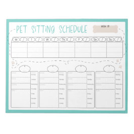 Bloco De Notas Pet Sitting Schedule