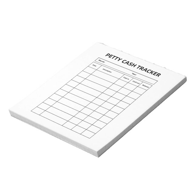 Bloco De Notas Petty Cash Tracker Notepad (Invertido)