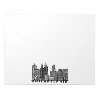 Bloco De Notas Philadelphia Skyline Silhouette 