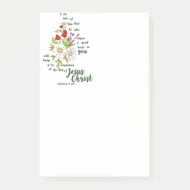 Bloco De Notas Philippians 1:6 (Frente)