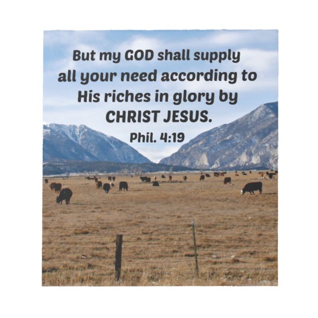 Bloco De Notas Philippians 4:19 (Frente)