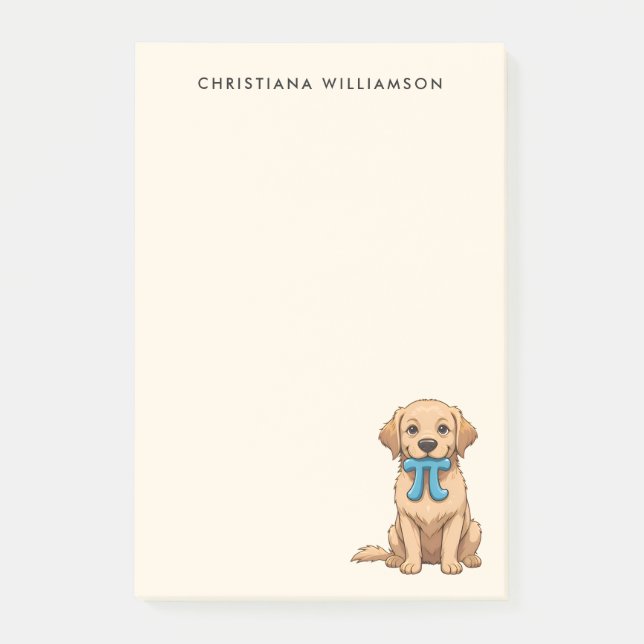 Bloco De Notas Pi Day Dog Com Símbolo Pi | Feliz Dia Pi (Frente)