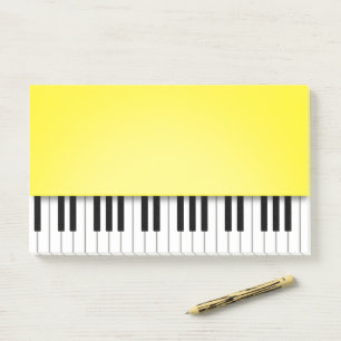 Bloco De Notas Piano Keyboard Cheerful Yellow Music