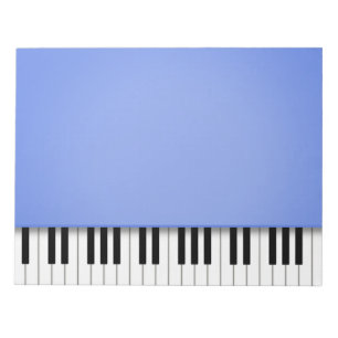 Bloco De Notas Piano Keyboard Divertido Blue 8,5x11 Music