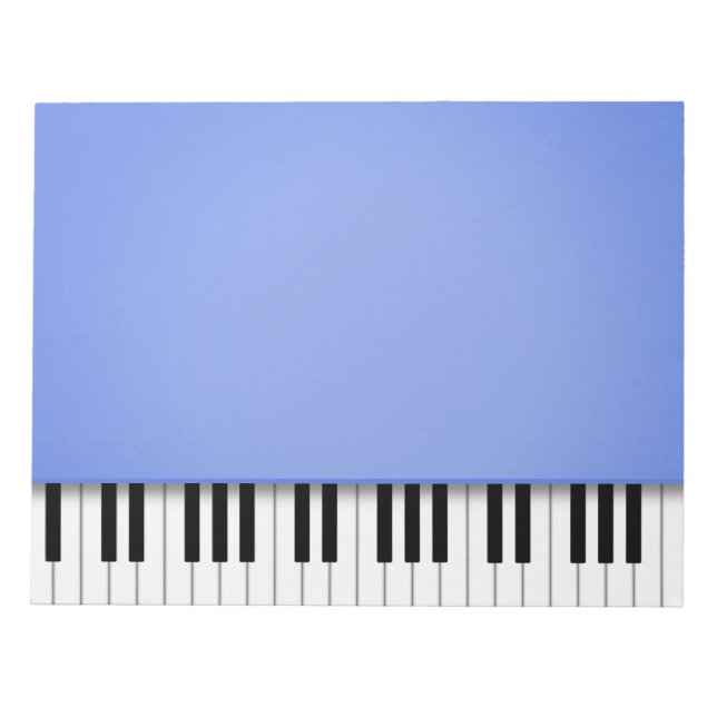 Bloco De Notas Piano Keyboard Divertido Blue 8,5x11 Music (Frente)