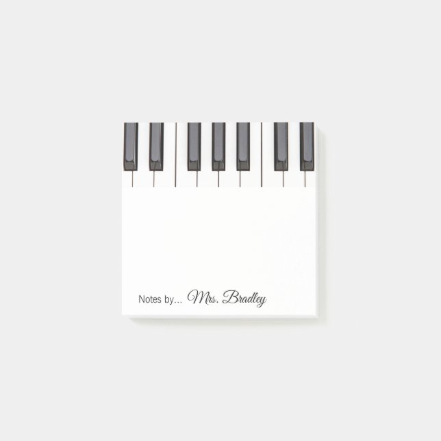 Bloco De Notas Piano Keys Notepad, professor de Piano (Frente)