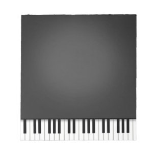 Bloco De Notas Piano Teclado Divertido Black 5.5x6 Music